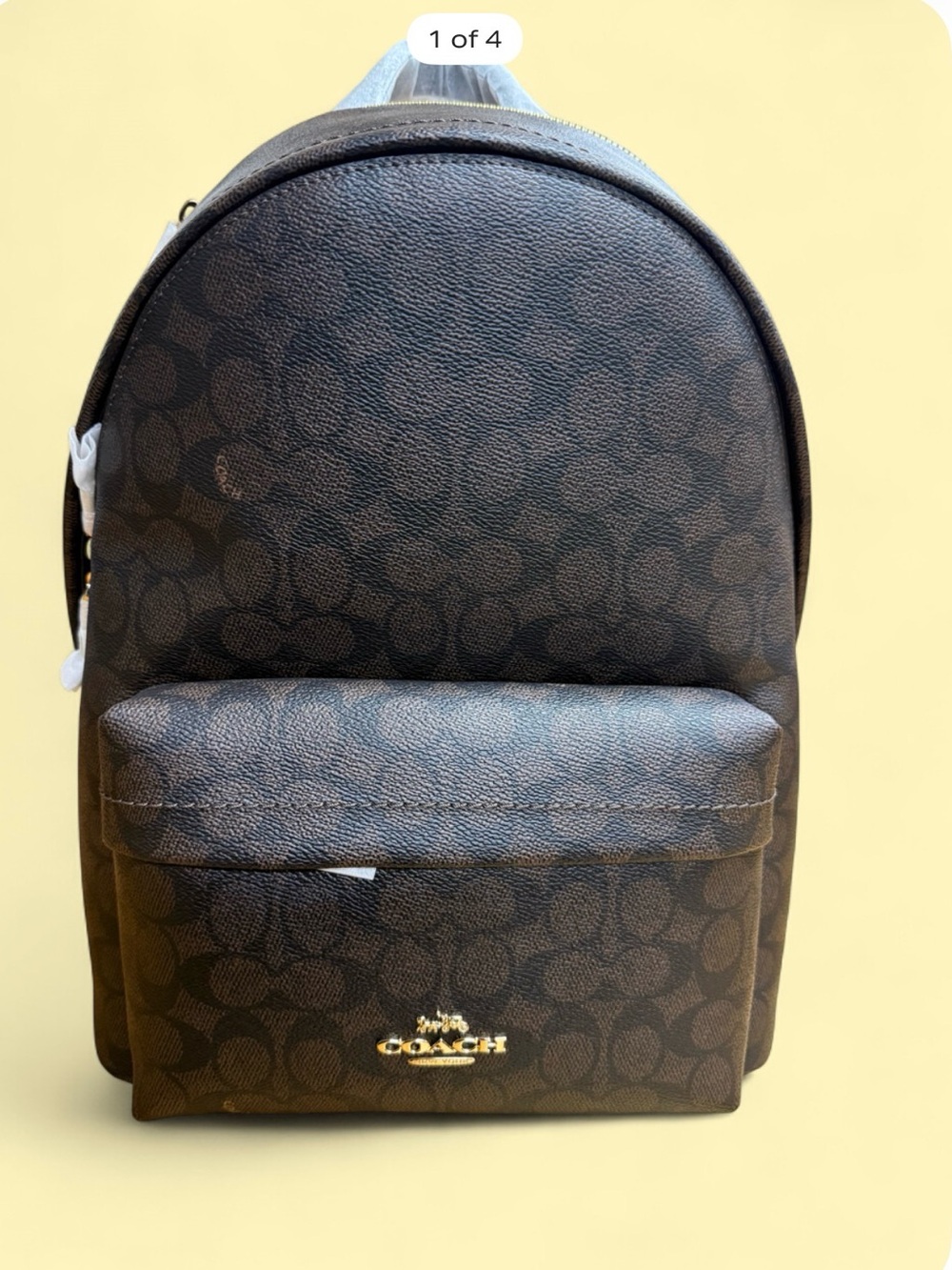 Coach Men's Signature Monogram Backpack in Dark Brown